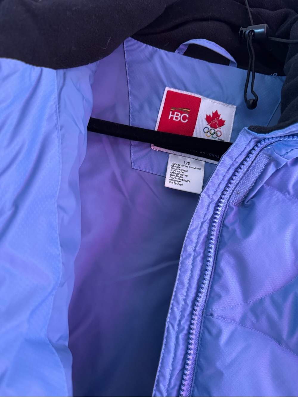 Lavender light Blue Puffer Jacket with Red Olympic embroidered logo - Picture 6 of 12